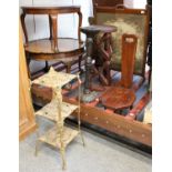 A Group of Furnishing Items, including: a reproduction burr walnut coffee table, with piecrust top