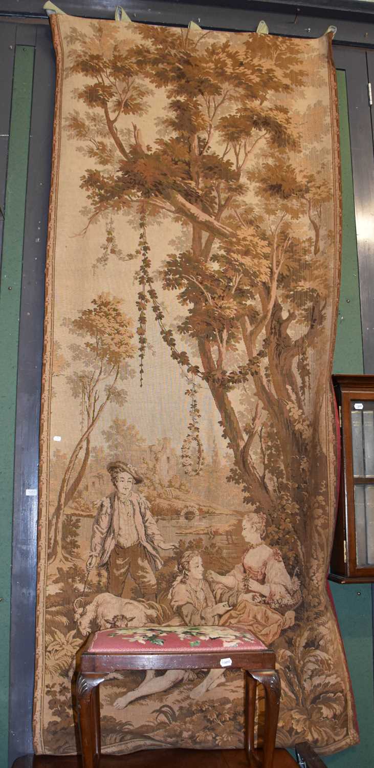 A Machine Made Tapestry, depicting a 17th century scene, 115cm by 275cm (approximately)