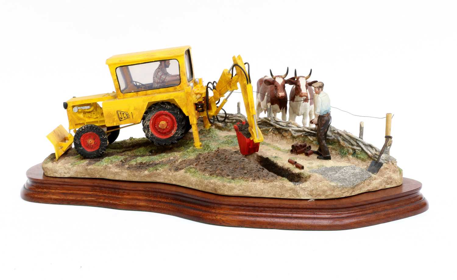 Border Fine Arts 'Laying the Clays' (Farmer Laying Land Drains, Ayrshire Cows)