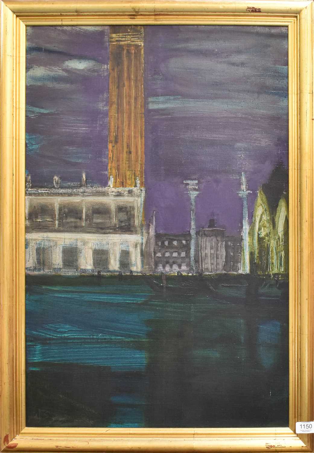 Morley Berry (20th Century) ''Venice at night'' Initialled and dated (19) 56, signed inscribed, - Image 2 of 2