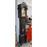 A Carved Oak Eight-Day Longcase Clock, 12" arch brass dial with chapter ring inscribed George Wasse,