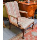 A Gainsborough Style Chair, with carved mahogany frame