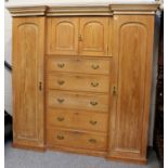 A Large Pine Corner Wardrobe and A Pine Breakfront Wardrobe (2)