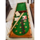 A Riley Limited, Acrington, Mahogany Cased Table Top Bagattelle Board