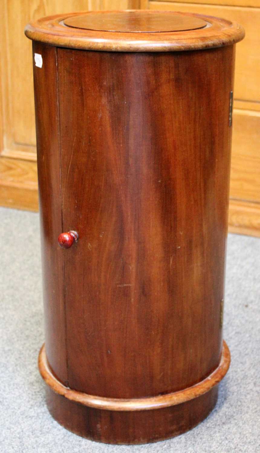 A Victorian Mahogany Cylinder Pot Cupboard, 35cm by 70cm