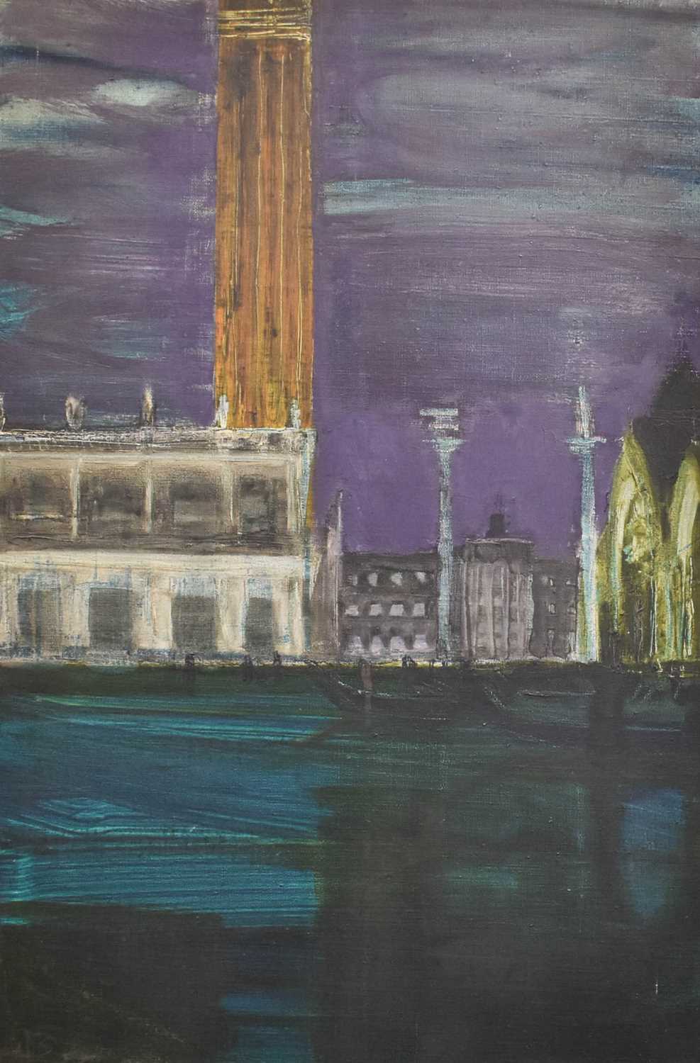 Morley Berry (20th Century) ''Venice at night'' Initialled and dated (19) 56, signed inscribed,