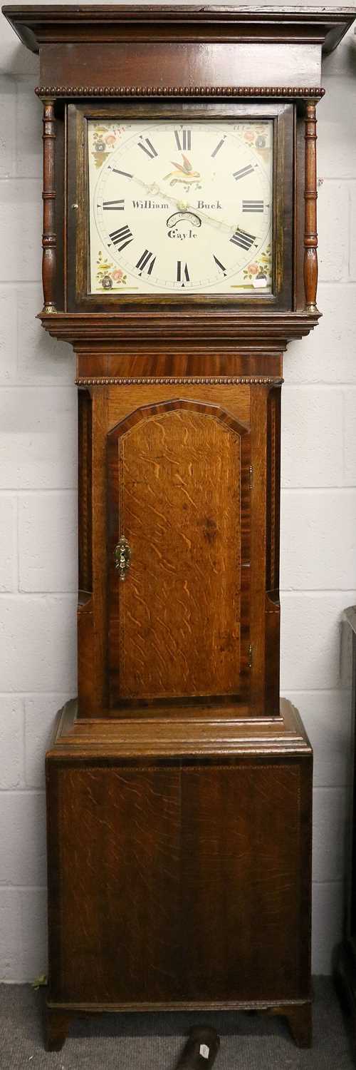 An Oak and Mahogany Thirty-Hour Longcase Clock, circa 1830, signed William Buck, Gayle, flat top