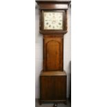 An Oak and Mahogany Thirty-Hour Longcase Clock, circa 1830, signed William Buck, Gayle, flat top