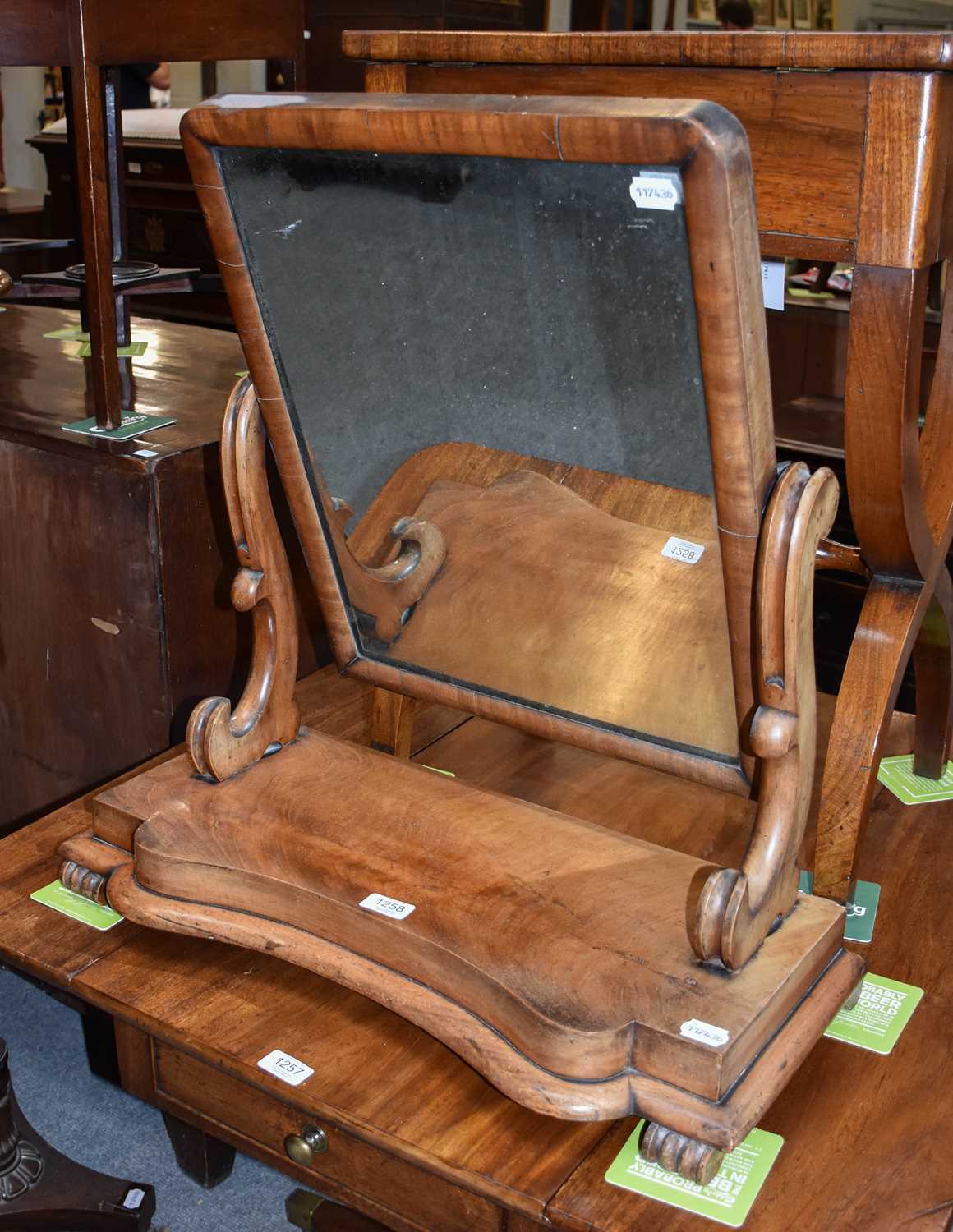 A Group of Furniture, comprising: A George III Provincial Oak Foldover Side Table, fitted with a - Image 3 of 3