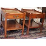 A Pair of Reproduction Mahogany Tray Top Bedside Tables, in George III Style, each with a single