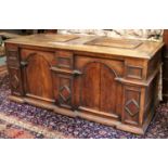 A Swiss Pine Coffer, with architectural mouldings, 147cm by 67cm by 67cm Provenance: Hotel