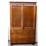 A George III Mahogany Linen Press, converted for hanging, 112cm by 57cm by 190cm