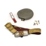 The Royal Scots Dragoon Guards: - A Victorian Silver Crossbelt Pouch, with black leather covered