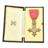 An M.B.E. Breast Badge (Civil), in case of issue. Footnote:- Awarded to Alexander Hodgkinson, a