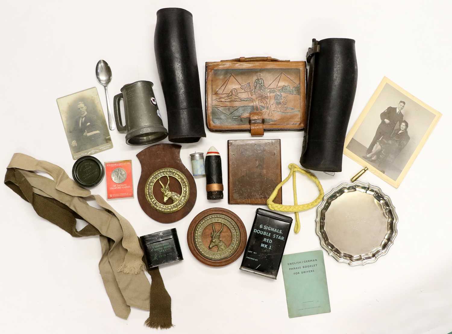 A Quantity of Second World War and Post-War Militaria, including a greatcoat with leather football - Image 5 of 5