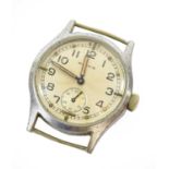 A Rare Second World War British Moeris ATP (Army Trade Pattern) Wristwatch, the gold sheen dial with