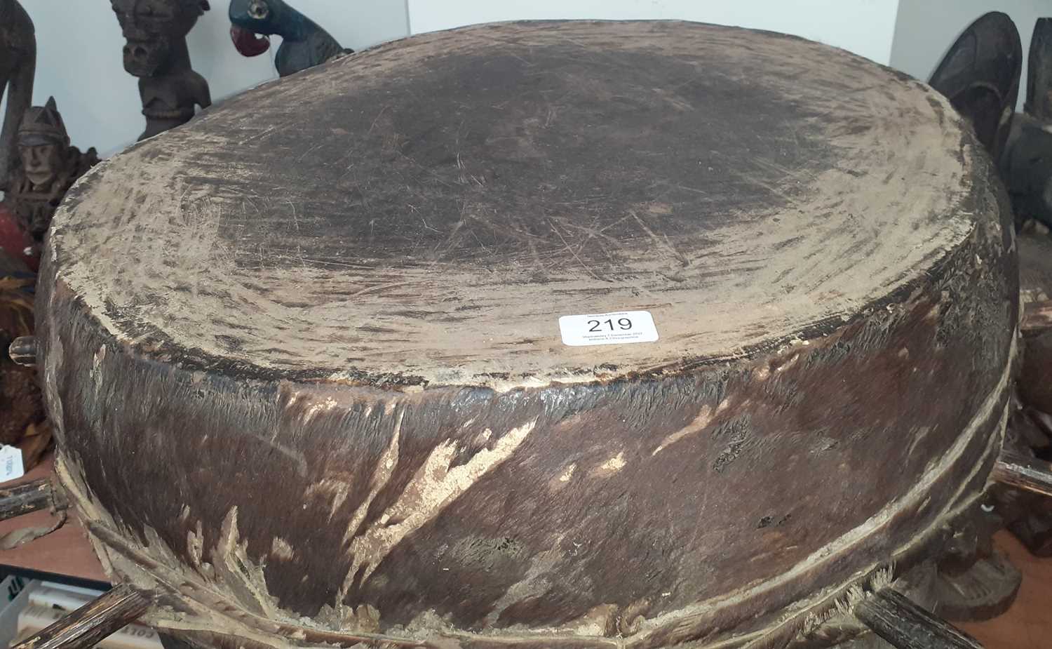 A Rare 19th Century Barundi Sacred Tree Drum, East Africa, carved from a large tree trunk, the - Image 3 of 3