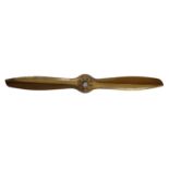 A Laminated Wood Aeroplane Propeller for a De Havilland Gipsy Major, the boss with eight bolt holes,