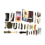 A Collection of Twenty Five Various Small Folding Pocket Knives, including Lambs Foot, William