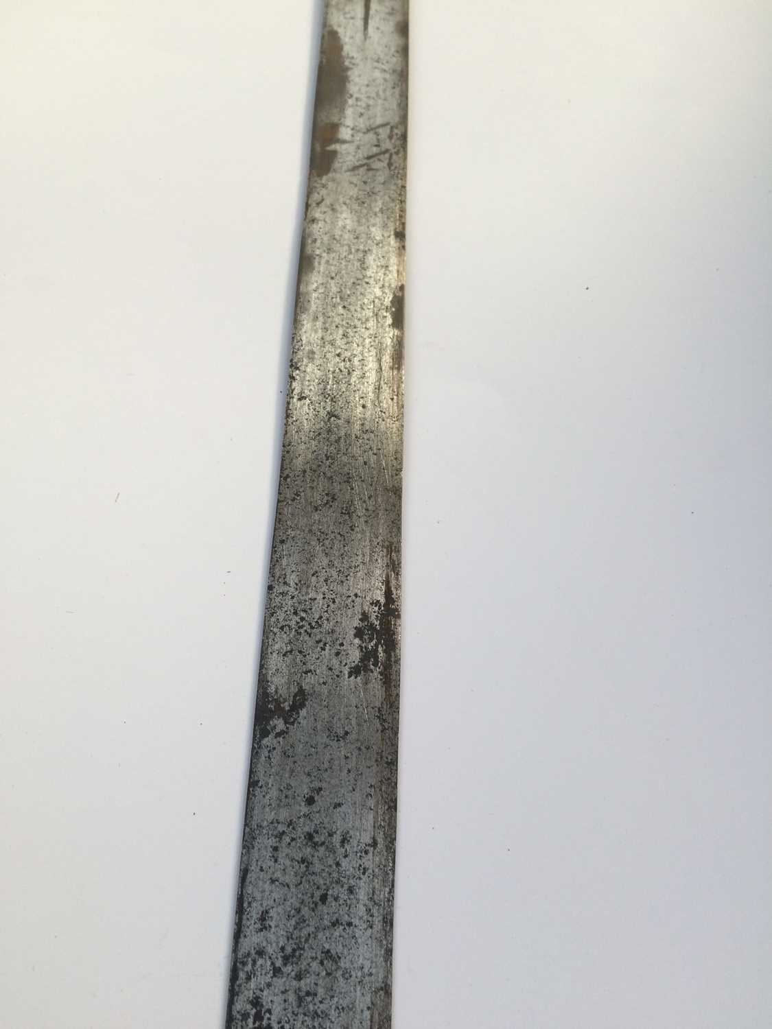 A 19th Century Omani Kattara, the 83cm double edge steel blade with three narrow fullers running for - Image 7 of 10