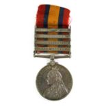 A Queen's South Africa Medal, with four clasps CAPE COLONY, ORANGE FREE STATE, TRANSVAAL and SOUTH
