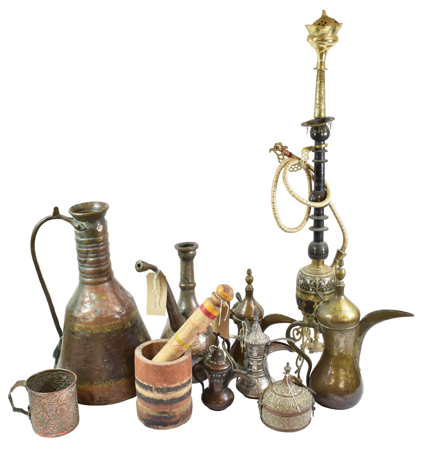 A Collection of Omani and Middle Eastern Artefacts, including an Omani saddle tree with flat weave