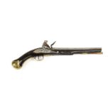 An 18th Century Tower Flintlock Sea Service Pistol, the 30cm round steel barrel with London proof