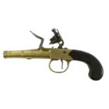 An 18th century "Queen Anne" Flintlock Pocket Pistol by Michell & Co., London, the 7cm brass turn-