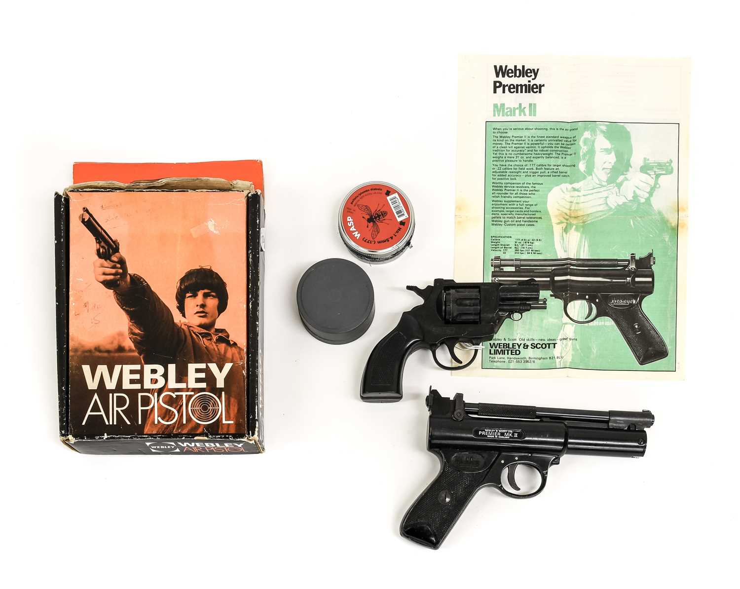 PURCHASER MUST BE 18 YEARS OF AGE OR OVERA Webley Premier Mk.II .177 Calibre Air Pistol, numbered