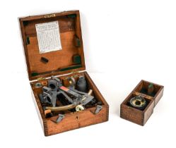 A Military Issue Marine Type Sextant by H Hughes & Son Ltd, London, finished in grey paint and