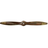 A Laminated Wood Aeroplane Propeller for a Hartzell Aeronca 64112, the boss with six bolt holes,