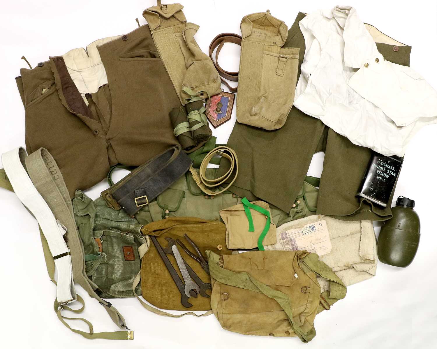 A Quantity of Second World War and Post-War Militaria, including a greatcoat with leather football - Image 3 of 5