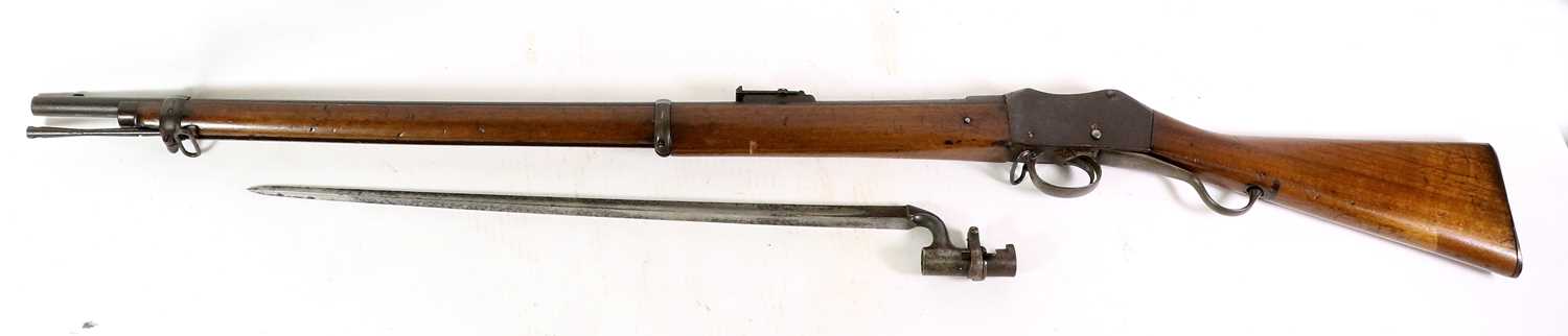 An Enfield Martini Action Mk.II .450 Rifle, converted to a smooth bore, the 82.5cm steel barrel with