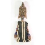 A Bamana, Mali Sogo Bo (Masquerade) Puppet, carved as the "Bad Wife", in wood painted with bands