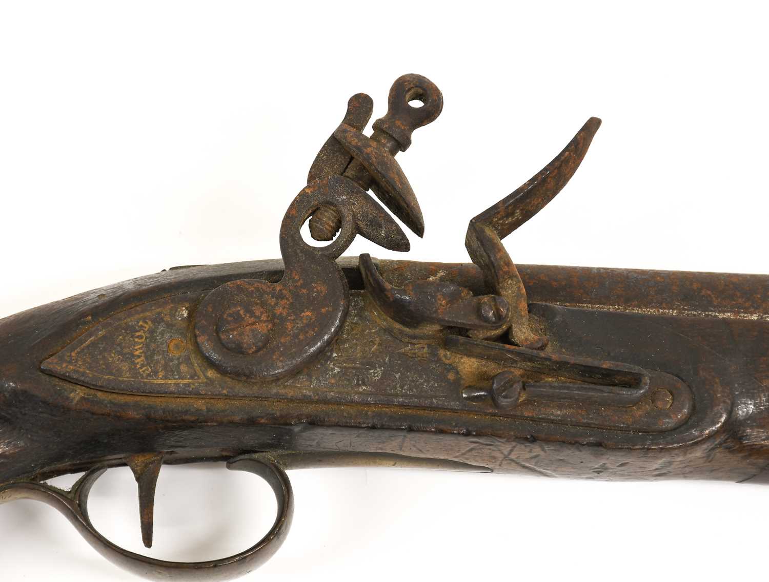 An Early 19th Century New Land 16 Bore Flintlock Pistol, the 22.5cm round steel barrel with London - Image 2 of 3