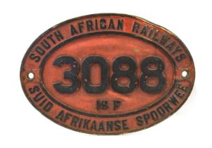 South African Railways Cabside Numberplate 3086