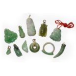 A Small Quantity of Jade and Jade Type Pendants, of varying designsGross weight 47.6 grams.