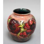 A Walter Moorcroft Flambe Anemone Vase