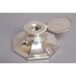 An Edward VIII Silver Inkwell, by Deakin and Francis, Birmingham, 1936, octagonal, with hinged