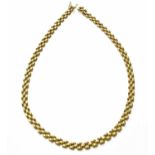 A 9 Carat Gold Brick Link Necklace, length 41.5cmGross weight 16.5 grams.