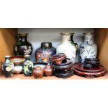 A Collection of Assorted 20th Century Cloisonne Vases and Bowls