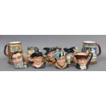 A Collection of Twenty-Six Royal Doulton Miniature Character Jugs, including: Merlin, The Poacher,