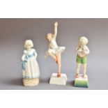 Three Royal Worcester Figures, modelled by Freida Doughty, Monday's, Tuesday's and Friday's Child