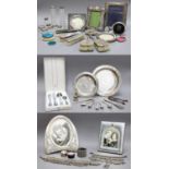 A Quantity of Silver, including photo frames (two trays)