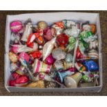A Box of Antique Christmas Decorations