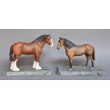 Beswick "Cleveland Bay" and "Clydesdale", both from the Rare Breed Collection, with boxes (2)