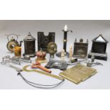 A Quantity of Assorted Metalware Items etc, including candle snuffers, a Queen Elizabeth II
