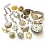 A Selection of Items comprising: a lady's 9 carat gold Rotary wristwatch, a lady's and gent's Rotary