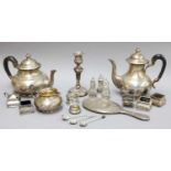 A Three Piece Silver Tea Service and A Quantity of SilverTea Service (including handles) - gross