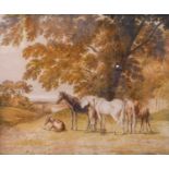 Follower of Robert Hills (1769-1844)Mares and foals in a landscapeIndistinctly signed,